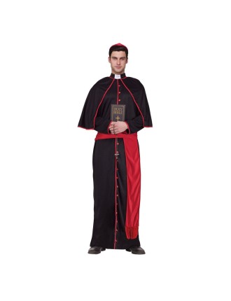 Value Edition COSTUME DE CARDINAL Adulte - Taille Unique - Noir/Rouge