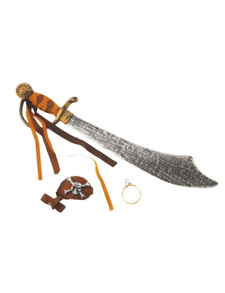 Value Edition Kit épée jouet pirate avec cache-œil et boucle d'oreille