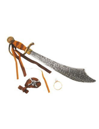 Value Edition Kit épée jouet pirate avec cache-œil et boucle d'oreille