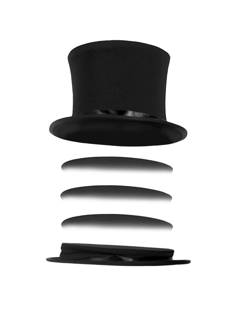 Value Edition Chapeau haut de forme noir pliable de luxe