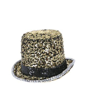 Value Edition Chapeau haut de forme de luxe en feutre et paillettes