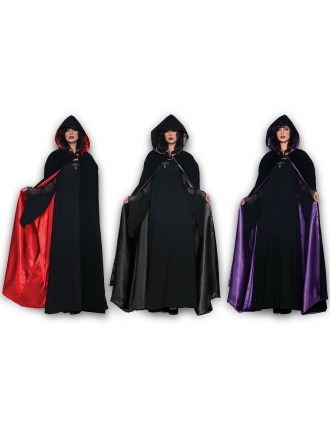 Value Edition Cape à capuche Deluxe en velours et satin 63 pouces