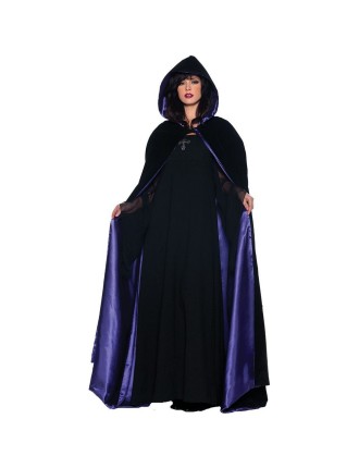 Value Edition Cape à capuche Deluxe en velours et satin 63 pouces