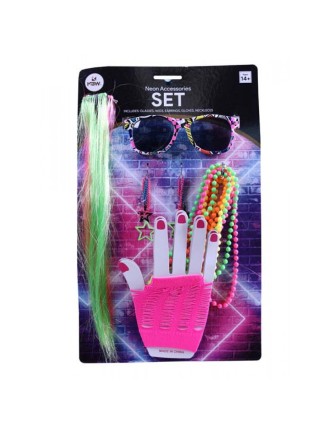 Value Edition Lunettes et gants années 80, kit 5 pièces