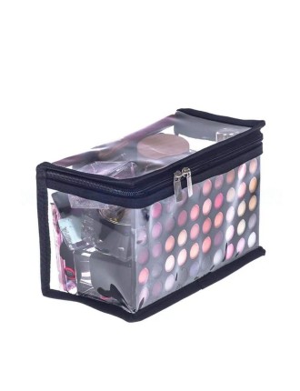 Value Edition Sac cosmétique de voyage transparent. Sac organisateur de maquillage rectangulaire en PVC transparent avec fermetu