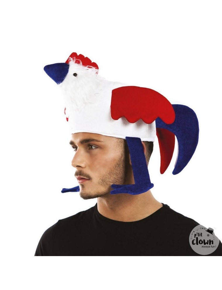 Value Edition Bonnet Coq poulet adulte- Bleu Blanc Rouge