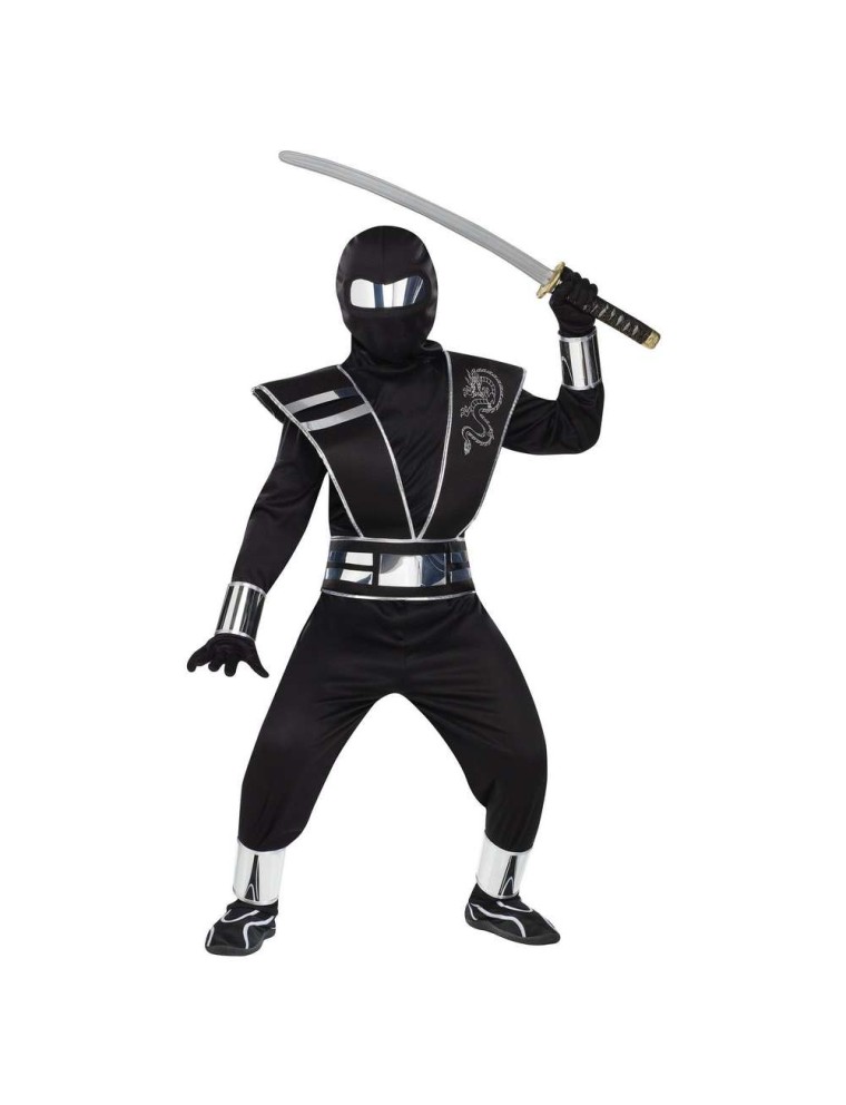 Value Edition Costume de NINJA en miroir argenté pour enfants