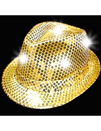 Value Edition Chapeau Fedora à sequins LED